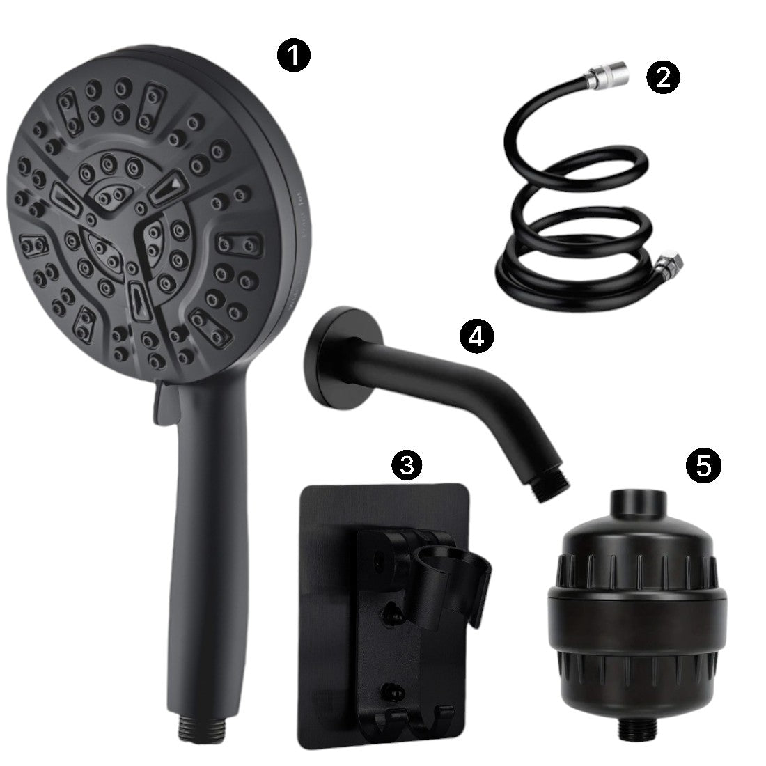 Luxe 10 Mode Showerhead Complete Shower Kit