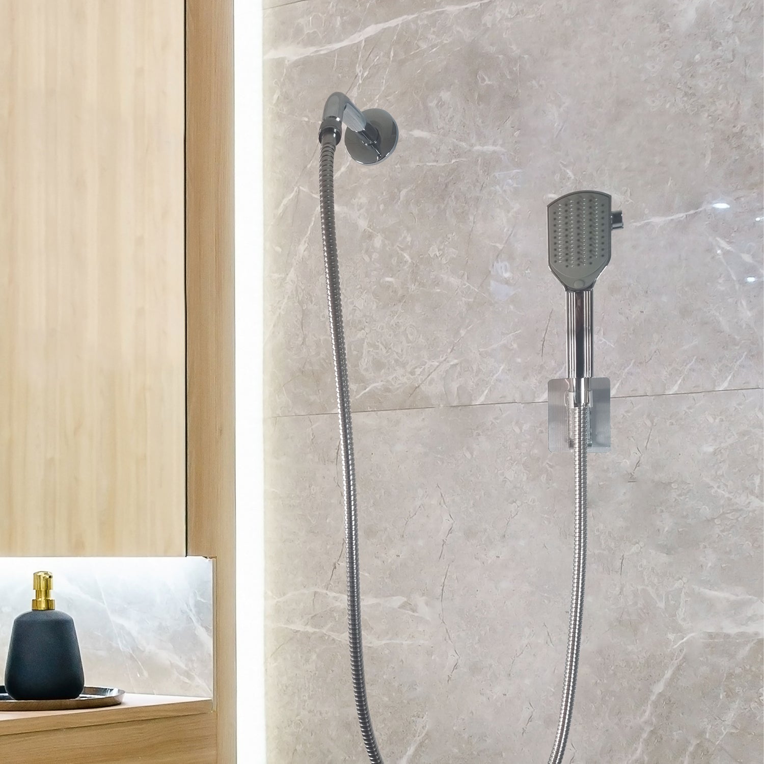 Detangler Comb Showerhead Shower Essentials Kit