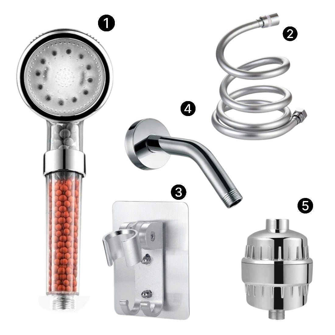 LED Ionic Showerhead Complete Shower Kit