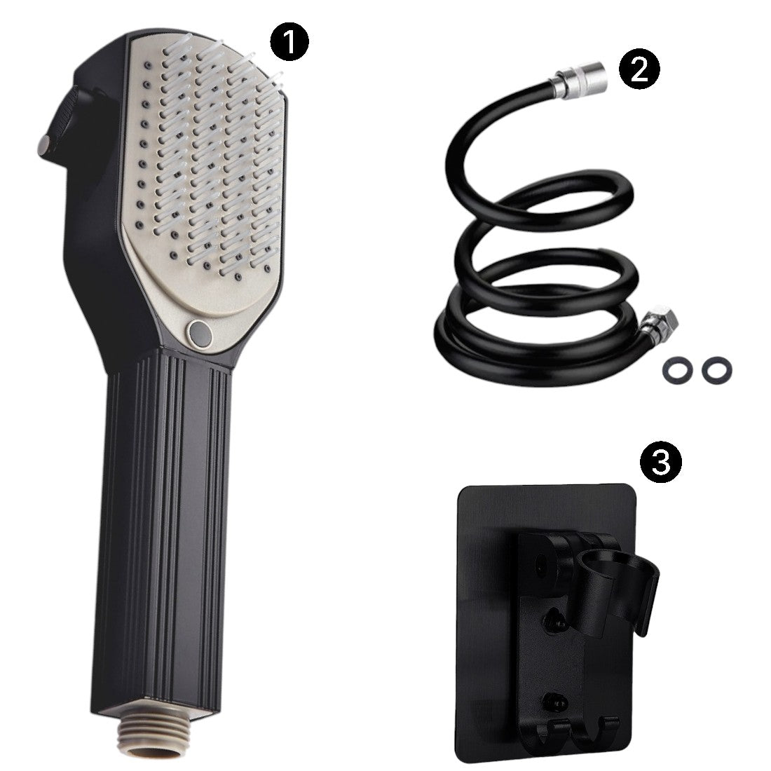 Detangler Comb Showerhead Shower Essentials Kit